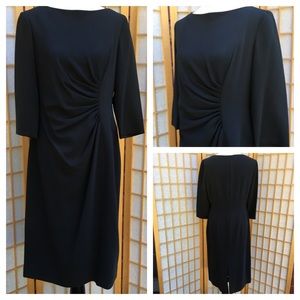 Jones New York Black Ruched Dress SZ 14
